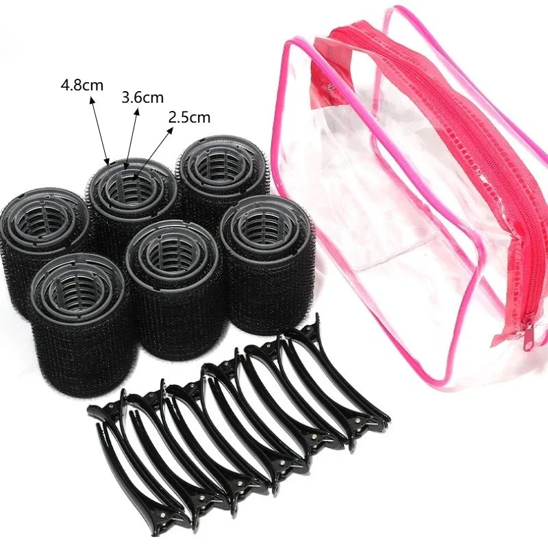 19-35Pcs/Set Hair Roller Sets 18Pcs Plastic Self Grip Heatless Hair Curlers 3 Sizes Hair Rollers Clips DIY Hairdressing Tools