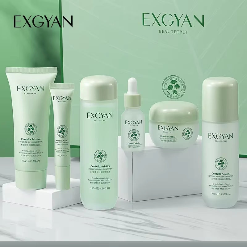 Centella Asiatica Polypeptide Skin Care Set Aloe Moisturizing Oil-Controlling Face Serum Cream Lotion Set Ascorbic Acid Essence
