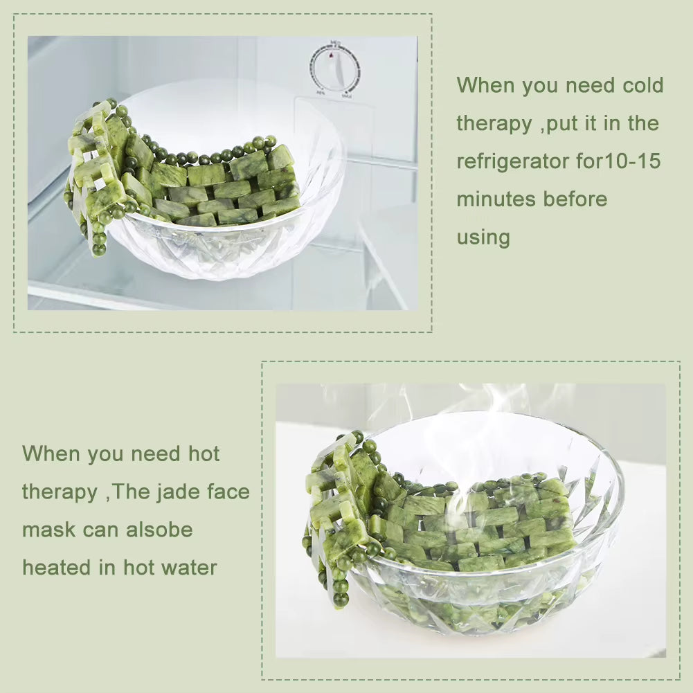 Facial Care Jade Eye Mask Beauty Cooling Cold SPA Massager Face Skincare Massage Tool anti Aging Spa Face Skin Care Tools