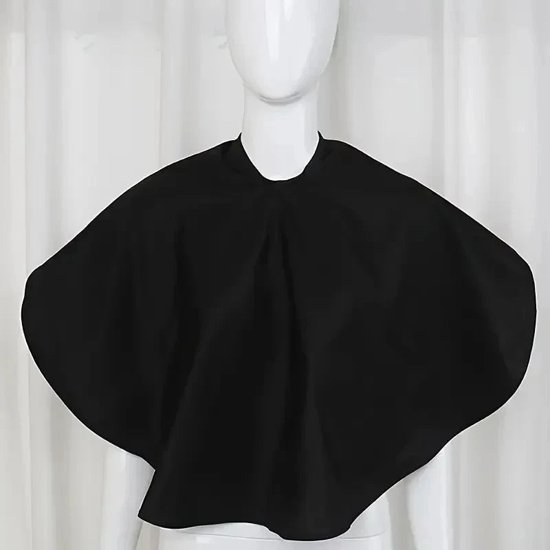 Black Short Square Waterproof Hairdressing Cape – Professional Salon Barber Hair Cutting Wrap & Dyeing Tool