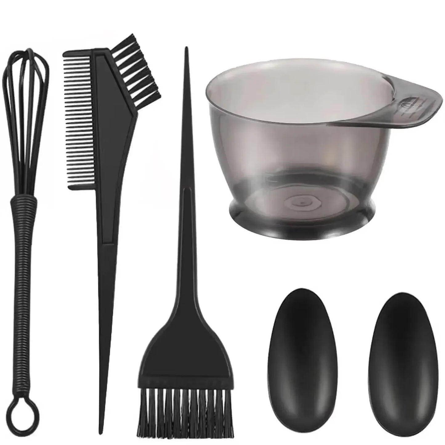 【Hot Sales】6Pcs/Set Professional Hair Coloring Kit for Barber Salon and Home Use - Includes Hairdressing Tools for Perfect