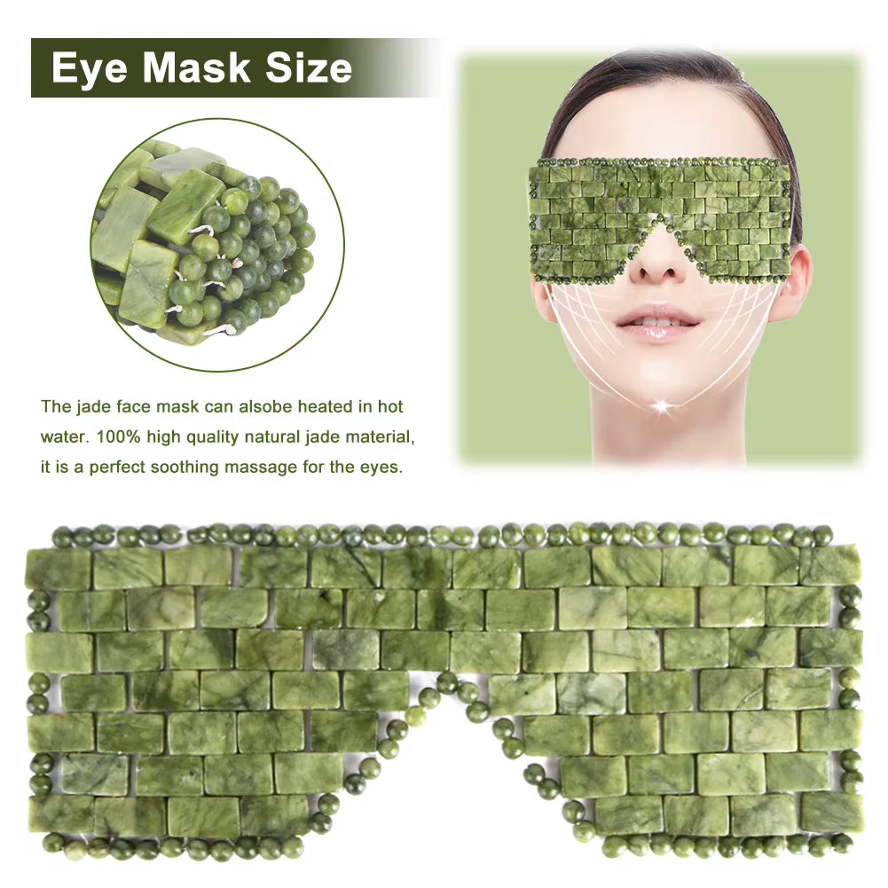 Facial Care Jade Eye Mask Beauty Cooling Cold SPA Massager Face Skincare Massage Tool anti Aging Spa Face Skin Care Tools