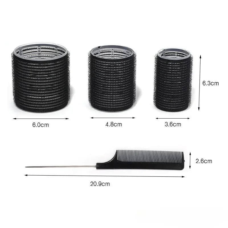 19-35Pcs/Set Hair Roller Sets 18Pcs Plastic Self Grip Heatless Hair Curlers 3 Sizes Hair Rollers Clips DIY Hairdressing Tools
