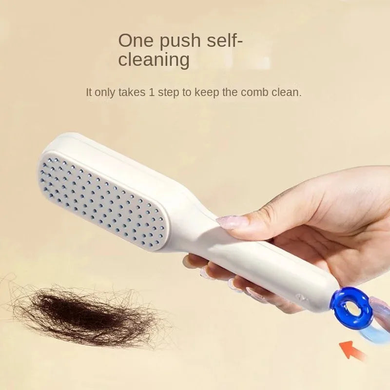 Retractable Comb Self-Cleaning Hair Brush Anti-Static Massage Comb for Women Smooth Hair Self Cleaning Hair Brush